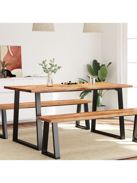 Jídelní stůl s živou hranou 160x80x75 cm masivní akáciové dřevo