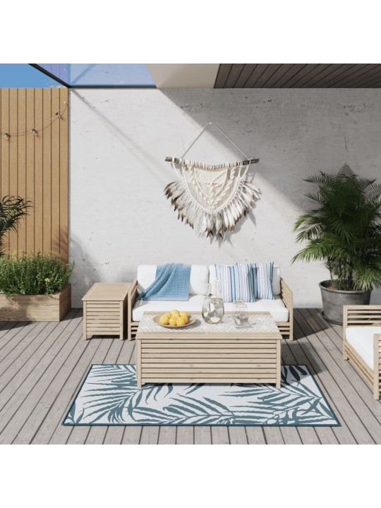 Venkovní koberec akvamarínový a bílý 80 x 150 cm oboustranný
