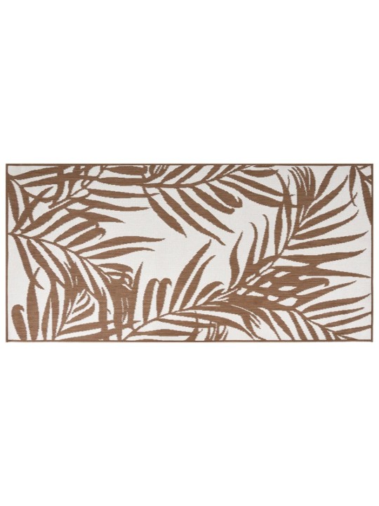 Venkovní koberec hnědý a bílý 80 x 150 cm oboustranný design