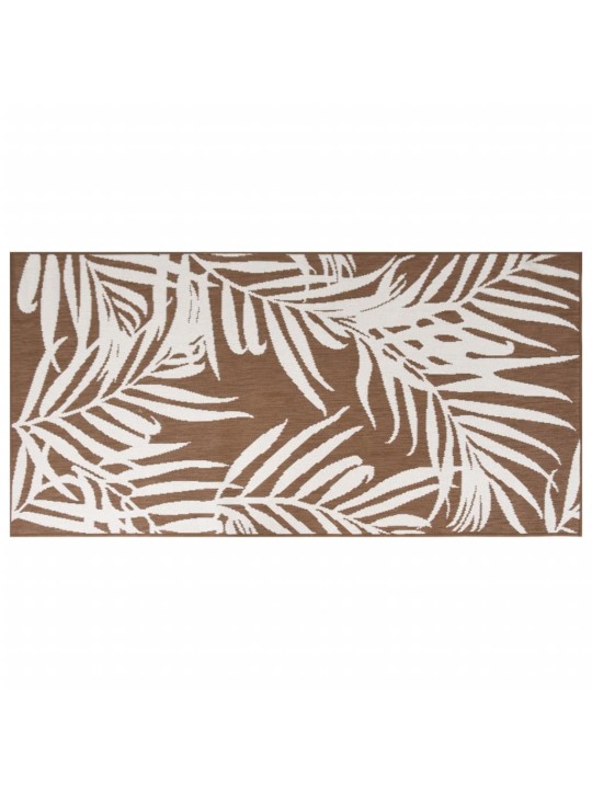 Venkovní koberec hnědý a bílý 80 x 150 cm oboustranný design