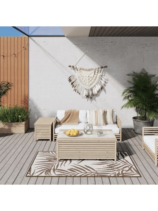 Venkovní koberec hnědý a bílý 80 x 150 cm oboustranný design