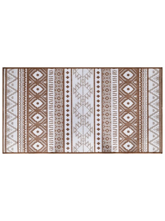 Venkovní koberec hnědý a bílý 80 x 150 cm oboustranný design