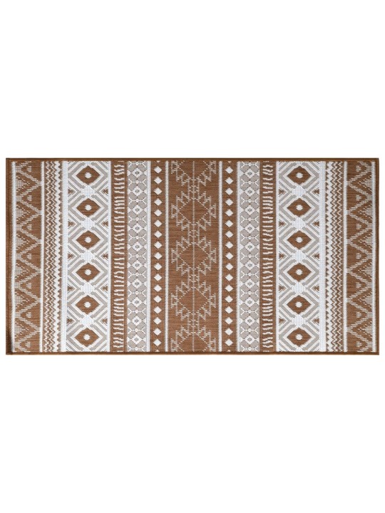 Venkovní koberec hnědý a bílý 80 x 150 cm oboustranný design