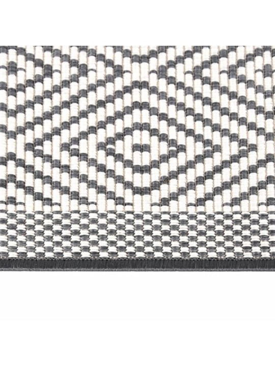 Venkovní koberec šedý a bílý 80 x 150 cm oboustranný design