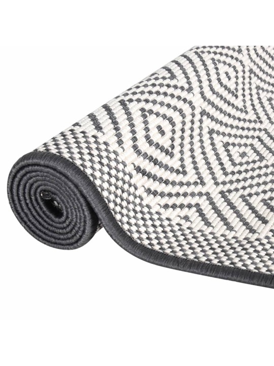 Venkovní koberec šedý a bílý 80 x 150 cm oboustranný design