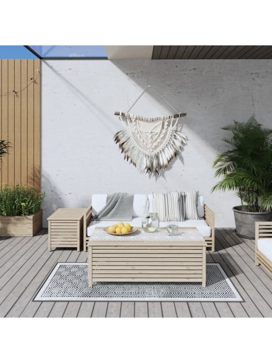 Venkovní koberec šedý a bílý 80 x 150 cm oboustranný design