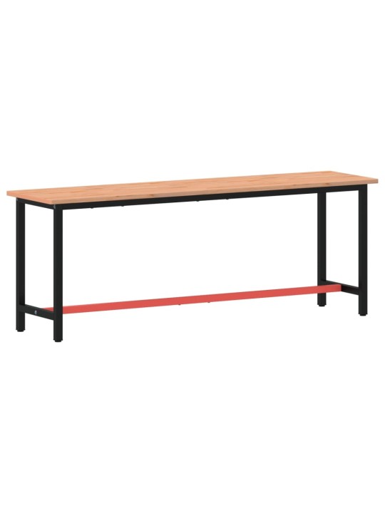 Pracovní stůl 220 x 55 x 81,5 cm masivní bukové dřevo a kov