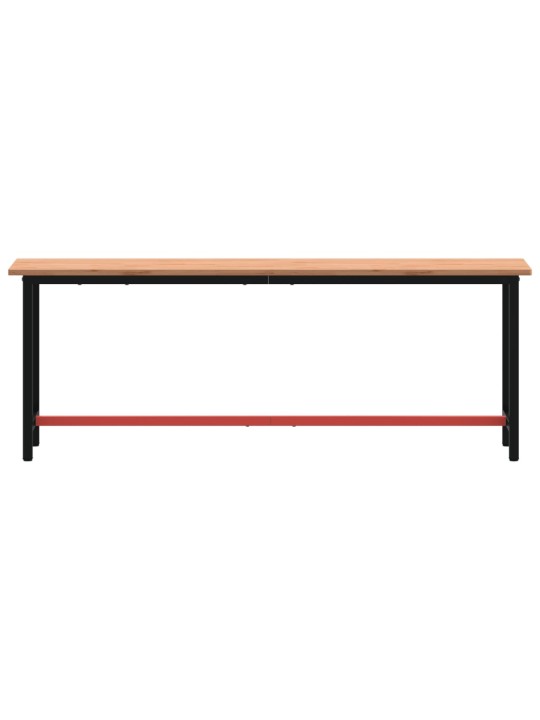 Pracovní stůl 220 x 55 x 81,5 cm masivní bukové dřevo a kov
