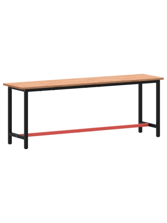 Pracovní stůl 220 x 55 x 81,5 cm masivní bukové dřevo a kov