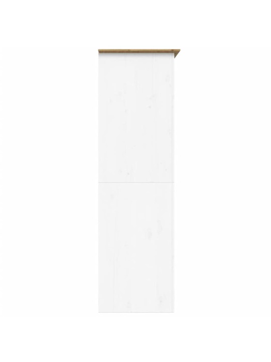 Šatní skříň BODO bílá a hnědá 99x53,5x173 cm masivní borovice