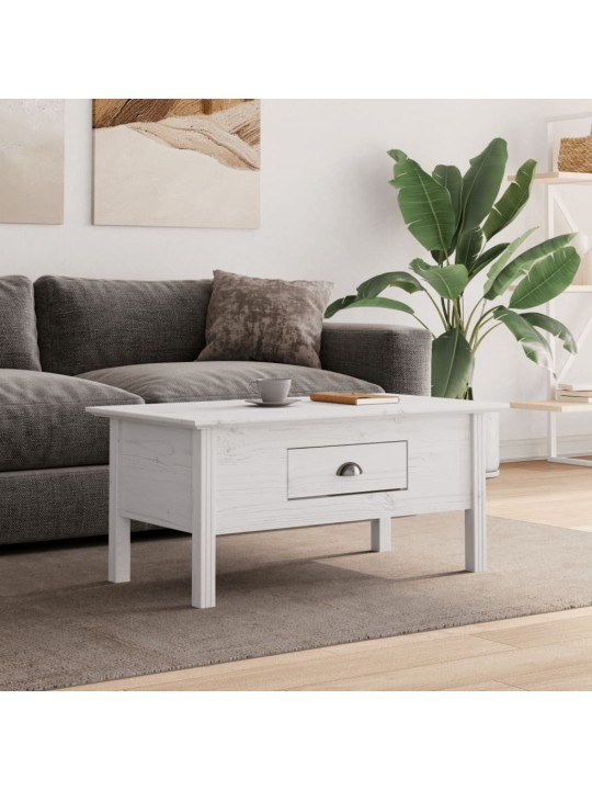 Konferenční stolek BODO bílý 100 x 55 x 46 cm masivní borovice