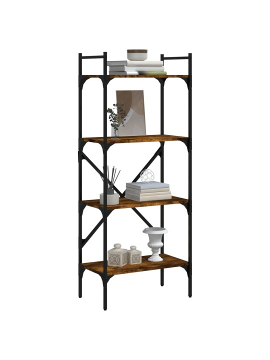 Knihovna se 4 policemi kouřový dub 56x31,5x138,5 cm kompozit