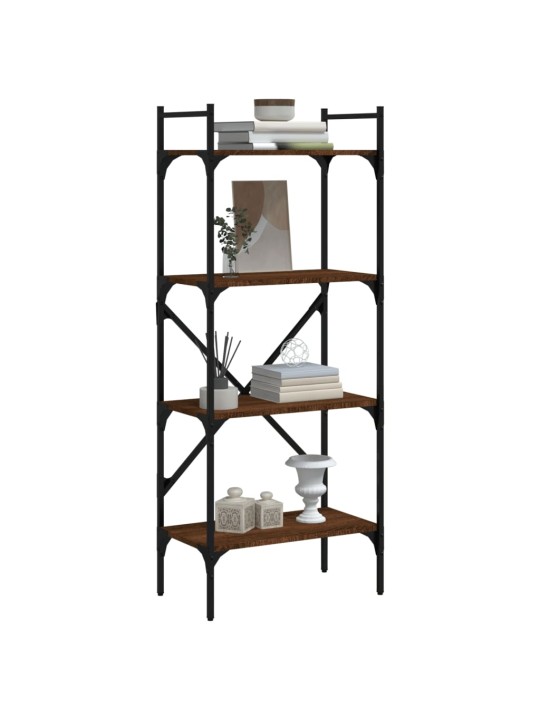 Knihovna se 4 policemi hnědý dub 56 x 31,5 x 138,5 cm kompozit