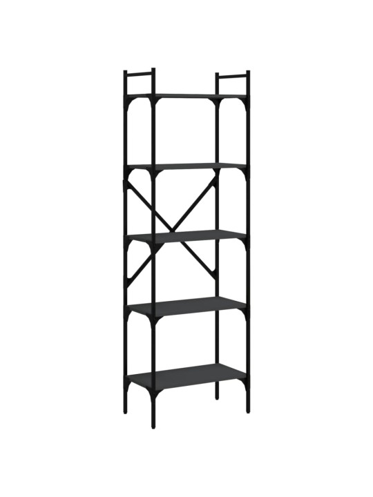 Knihovna s 5 policemi černá 56 x 31,5 x 174 cm kompozitní dřevo