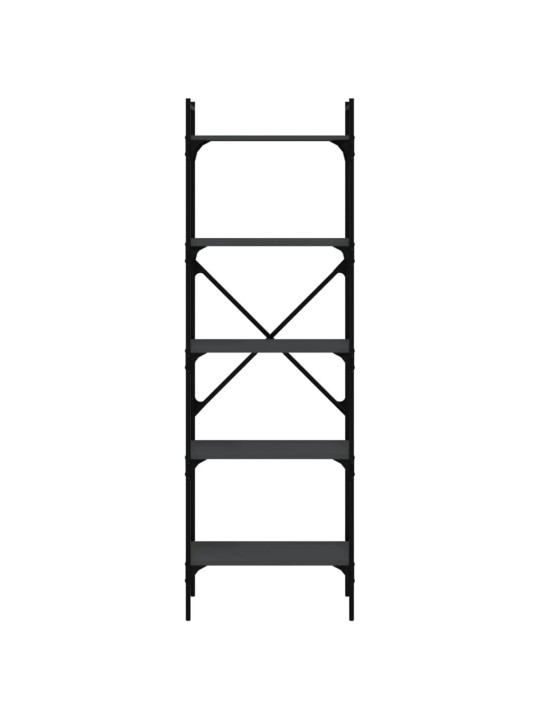 Knihovna s 5 policemi černá 56 x 31,5 x 174 cm kompozitní dřevo