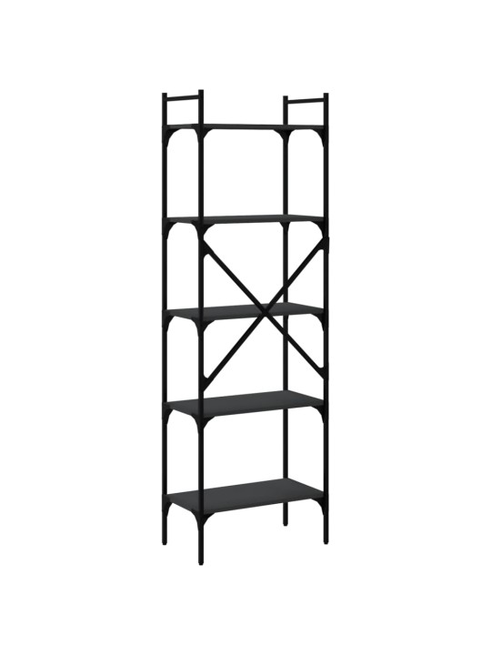 Knihovna s 5 policemi černá 56 x 31,5 x 174 cm kompozitní dřevo