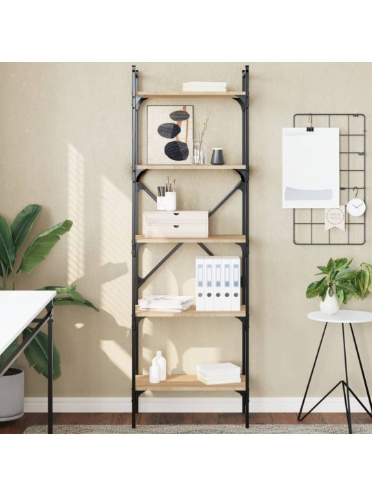 Knihovna s 5 policemi dub sonoma 56 x 31,5 x 174 cm kompozit