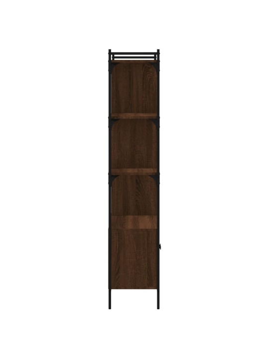 Knihovna s dvířky hnědý dub 76,5x30x154,5 cm kompozitní dřevo