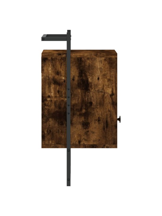 Noční stolek nástěnný kouřový dub 40x30x61 cm kompozitní dřevo