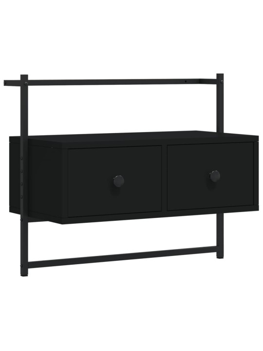 TV skříňka nástěnná černá 60,5 x 30 x 51 cm kompozitní dřevo