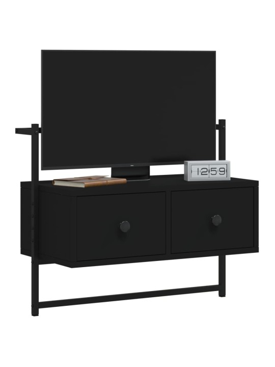 TV skříňka nástěnná černá 60,5 x 30 x 51 cm kompozitní dřevo
