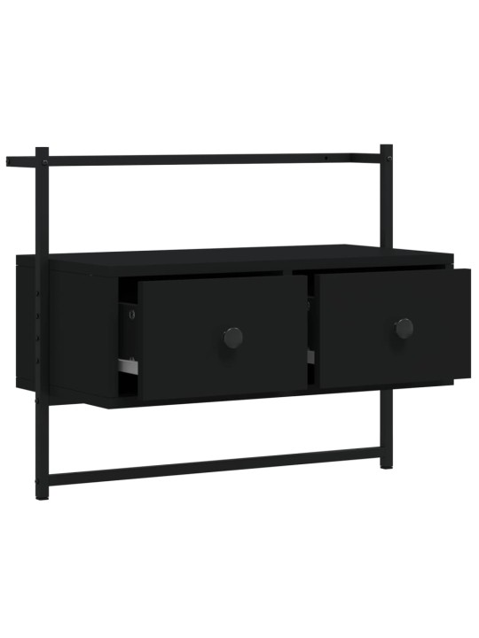 TV skříňka nástěnná černá 60,5 x 30 x 51 cm kompozitní dřevo