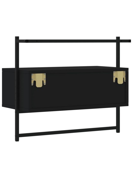 TV skříňka nástěnná černá 60,5 x 30 x 51 cm kompozitní dřevo