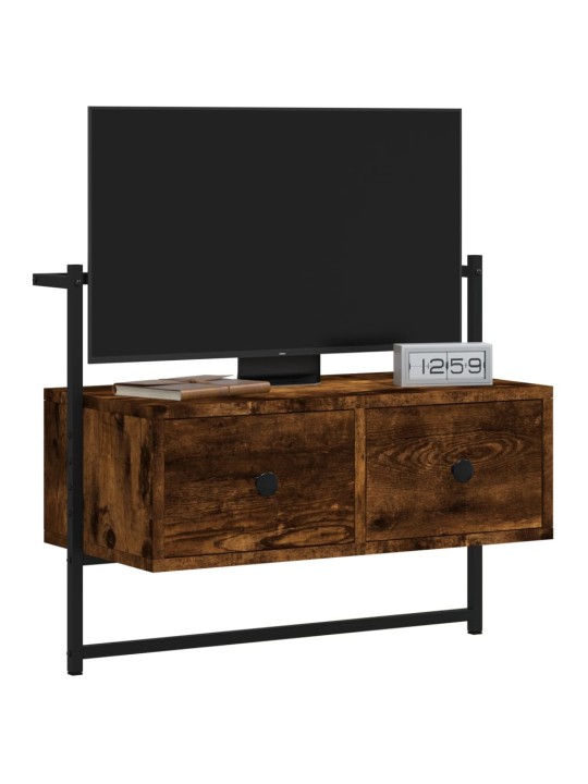 TV skříňka nástěnná kouřový dub 60,5x30x51 cm kompozitní dřevo