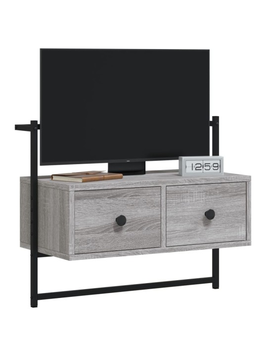 TV skříňka nástěnná šedá sonoma 60,5x30x51 cm kompozitní dřevo
