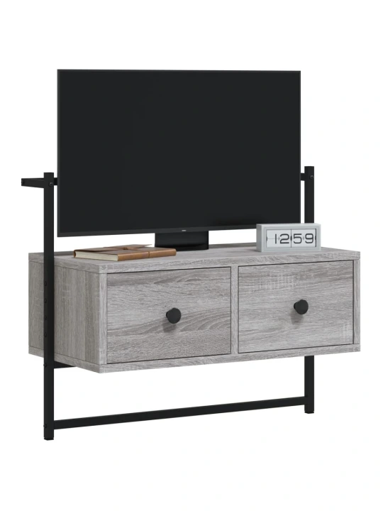 TV skříňka nástěnná šedá sonoma 60,5x30x51 cm kompozitní dřevo