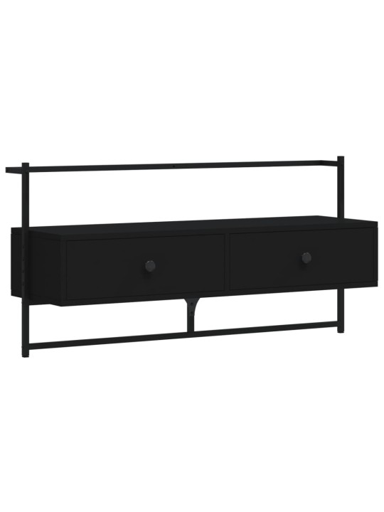 TV skříňka nástěnná černá 100,5 x 30 x 51 cm kompozitní dřevo