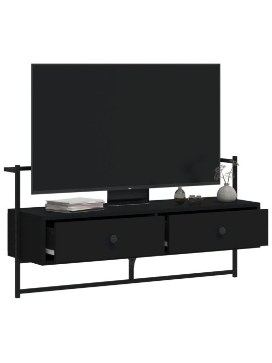 TV skříňka nástěnná černá 100,5 x 30 x 51 cm kompozitní dřevo
