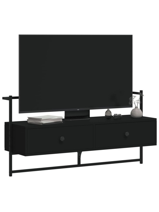 TV skříňka nástěnná černá 100,5 x 30 x 51 cm kompozitní dřevo