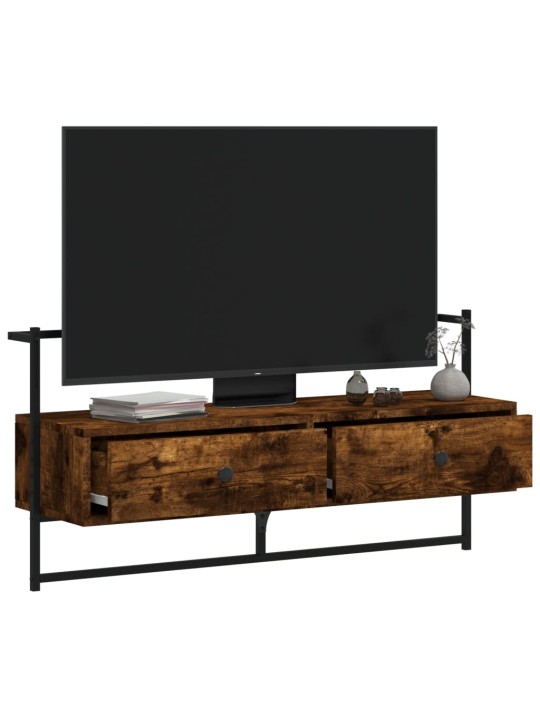 TV skříňka nástěnná kouřový dub 100,5x30x51 cm kompozitní dřevo