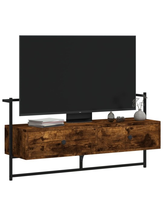 TV skříňka nástěnná kouřový dub 100,5x30x51 cm kompozitní dřevo