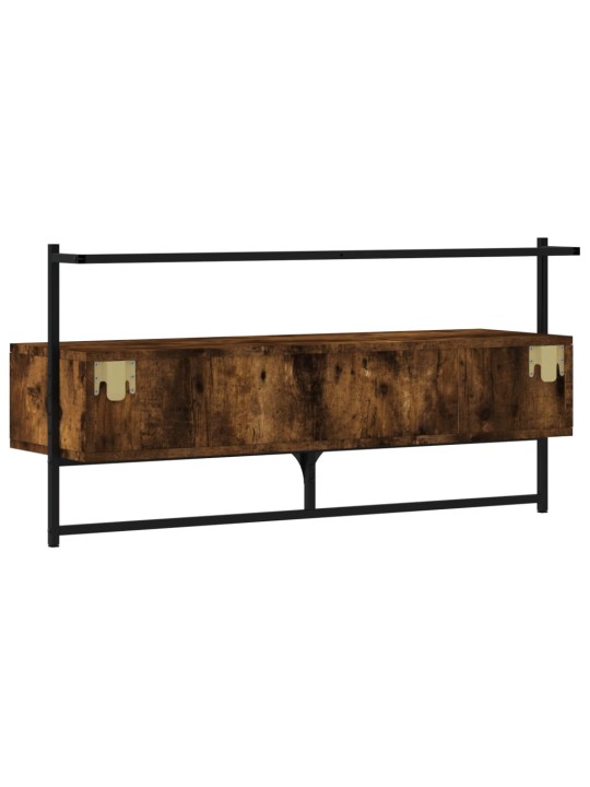 TV skříňka nástěnná kouřový dub 100,5x30x51 cm kompozitní dřevo