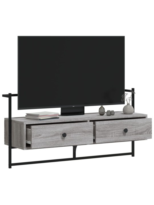 TV skříňka nástěnná šedá sonoma 100,5x30x51 cm kompozitní dřevo