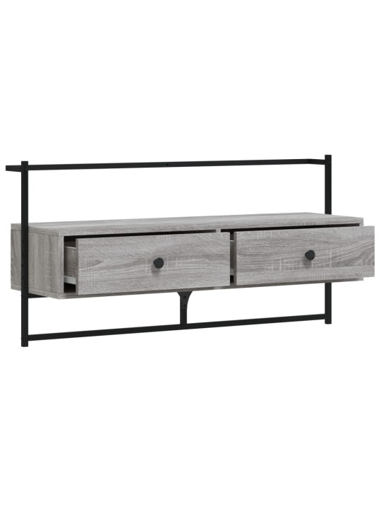 TV skříňka nástěnná šedá sonoma 100,5x30x51 cm kompozitní dřevo