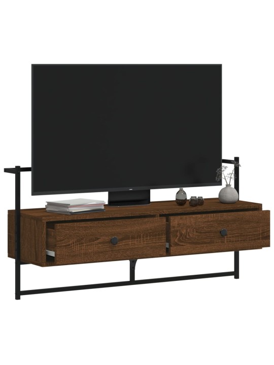 TV skříňka nástěnná hnědý dub 100,5x30x51 cm kompozitní dřevo