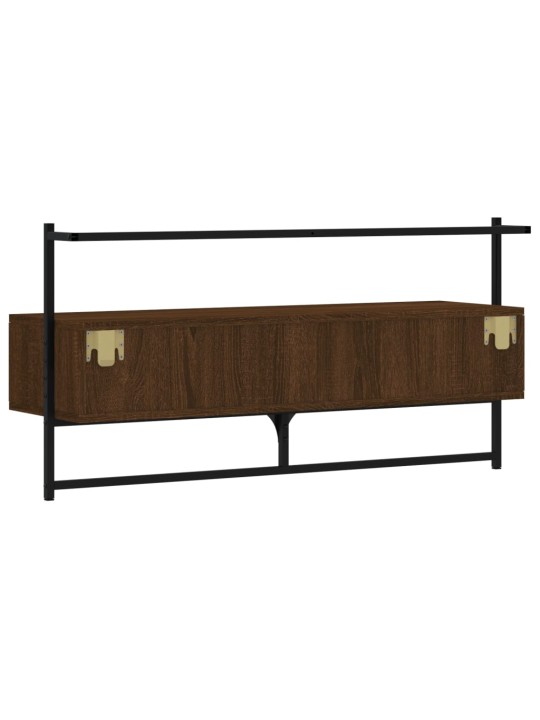 TV skříňka nástěnná hnědý dub 100,5x30x51 cm kompozitní dřevo