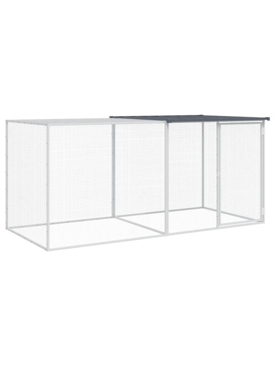 Klec pro kuřata se střechou antracitová 203 x 98 x 90 cm ocel