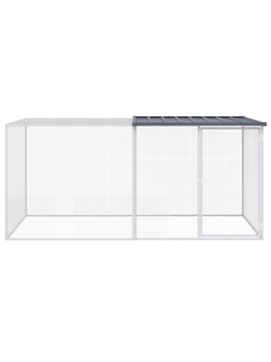 Klec pro kuřata se střechou antracitová 203 x 98 x 90 cm ocel