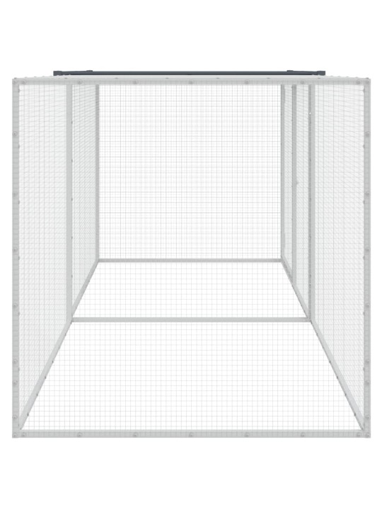 Klec pro kuřata se střechou antracitová 203 x 98 x 90 cm ocel
