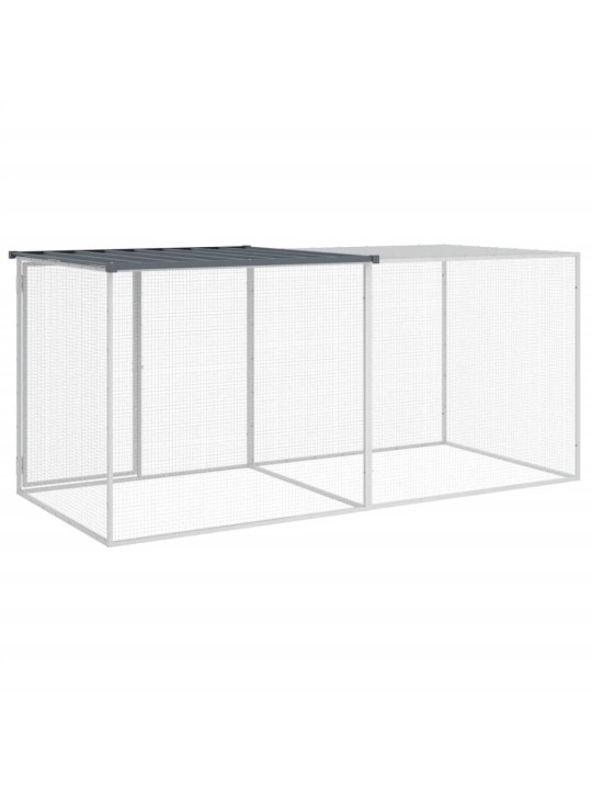 Klec pro kuřata se střechou antracitová 203 x 98 x 90 cm ocel