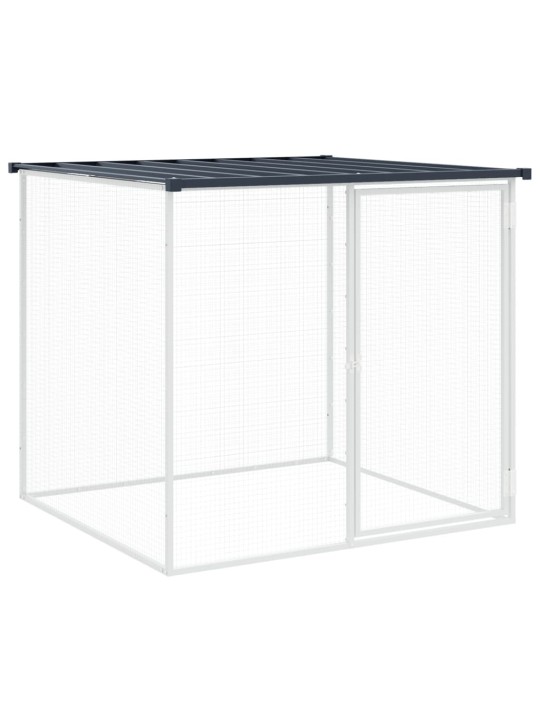 Klec pro kuřata se střechou antracitová 203 x 98 x 90 cm ocel