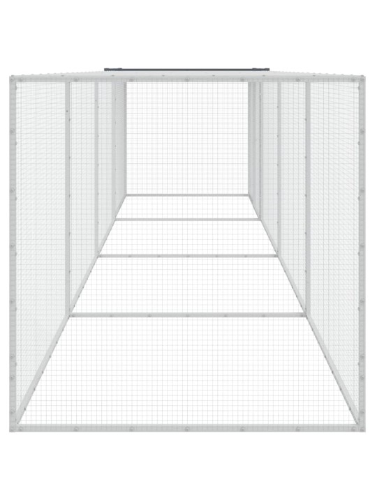 Klec pro kuřata se střechou antracitová 403 x 98 x 90 cm ocel