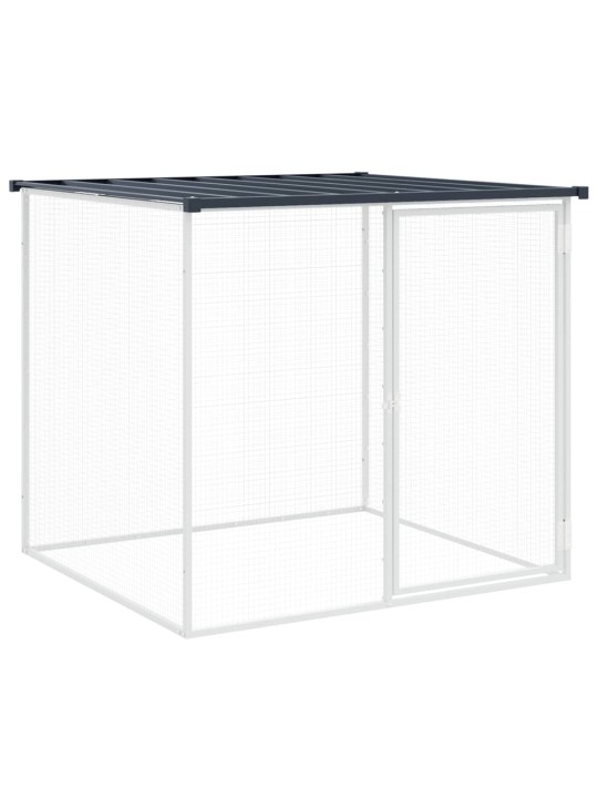 Klec pro kuřata se střechou antracitová 403 x 98 x 90 cm ocel