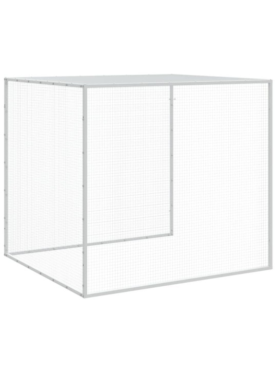 Klec pro kuřata se střechou antracitová 403 x 98 x 90 cm ocel