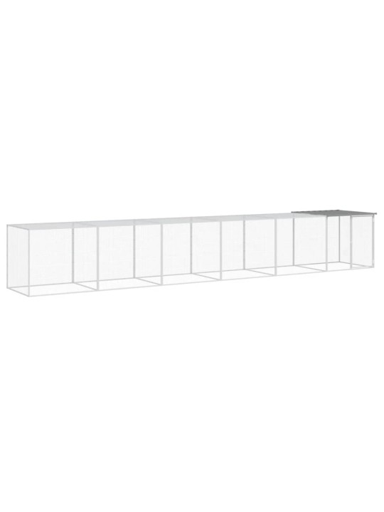 Klec pro kuřata se střechou světle šedá 603 x 98 x 90 cm ocel