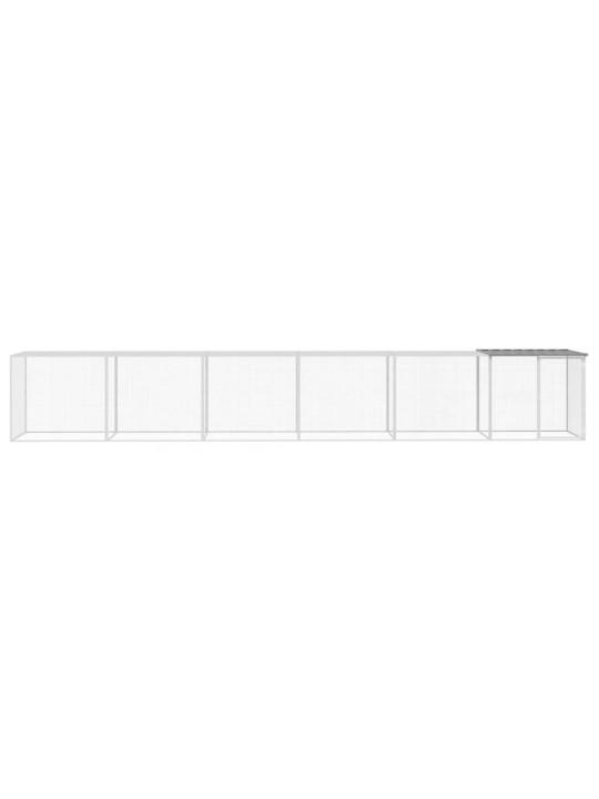 Klec pro kuřata se střechou světle šedá 603 x 98 x 90 cm ocel